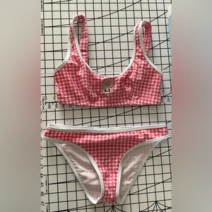 Lazy Oaf x Esther 2 piece gingham bikini size uk 8
